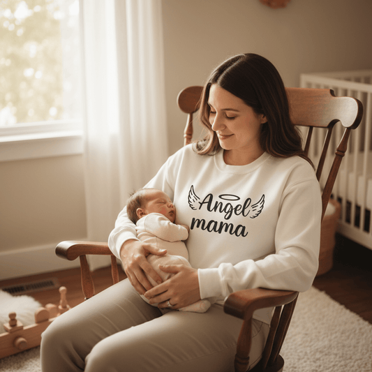 Mother with newborn in rocking chair