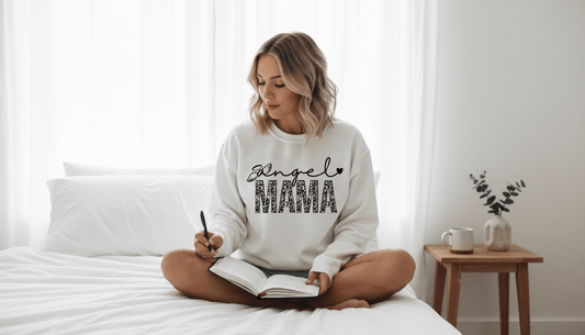 Peaceful bedroom journaling moment