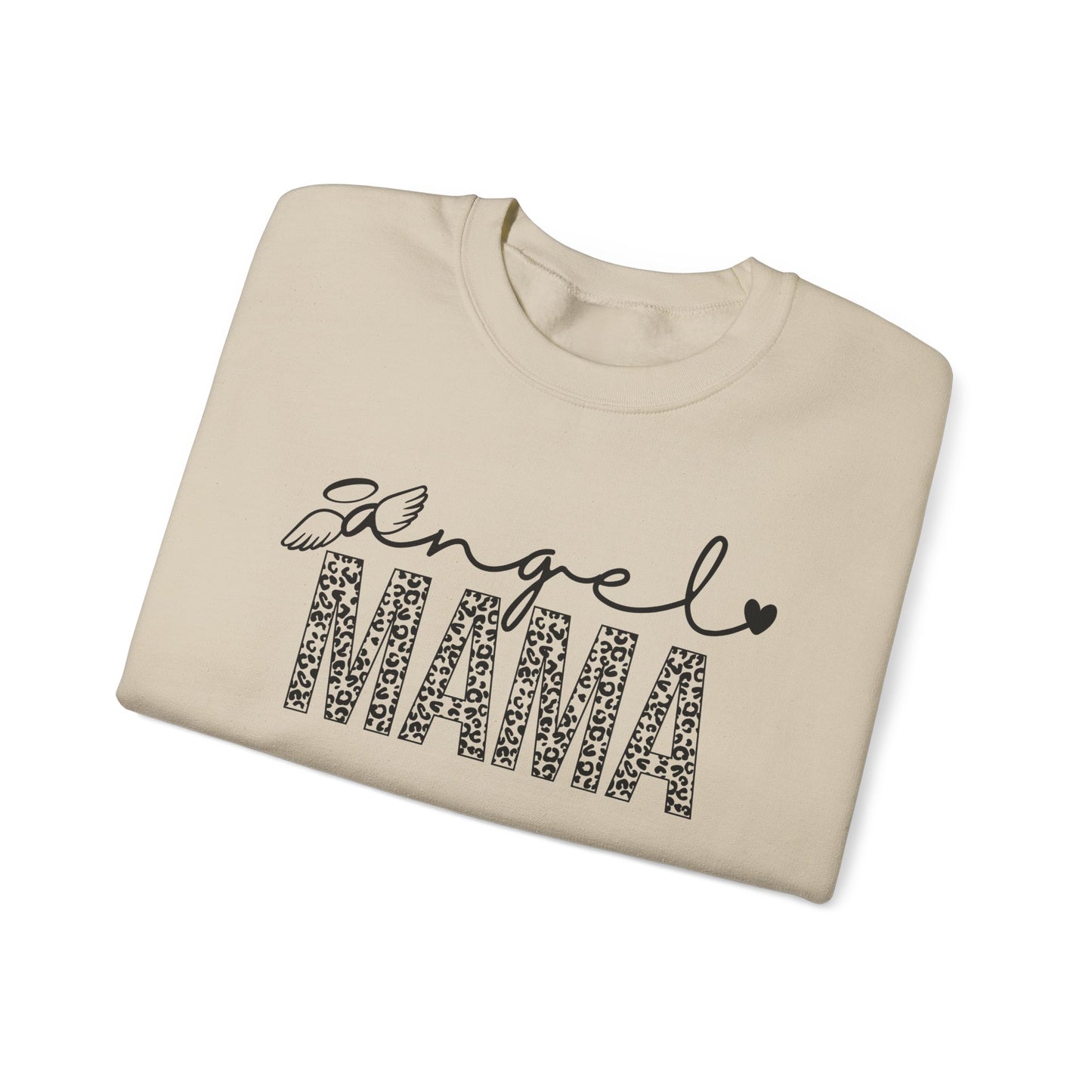 angel mom sweatshirt | Angel Mama Heart & Leopard Crewneck Design