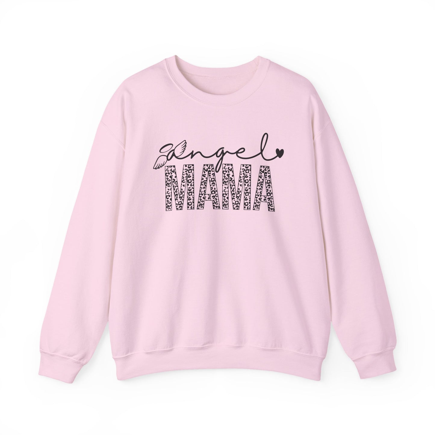angel mom sweatshirt | Angel Mama Heart & Leopard Crewneck Design