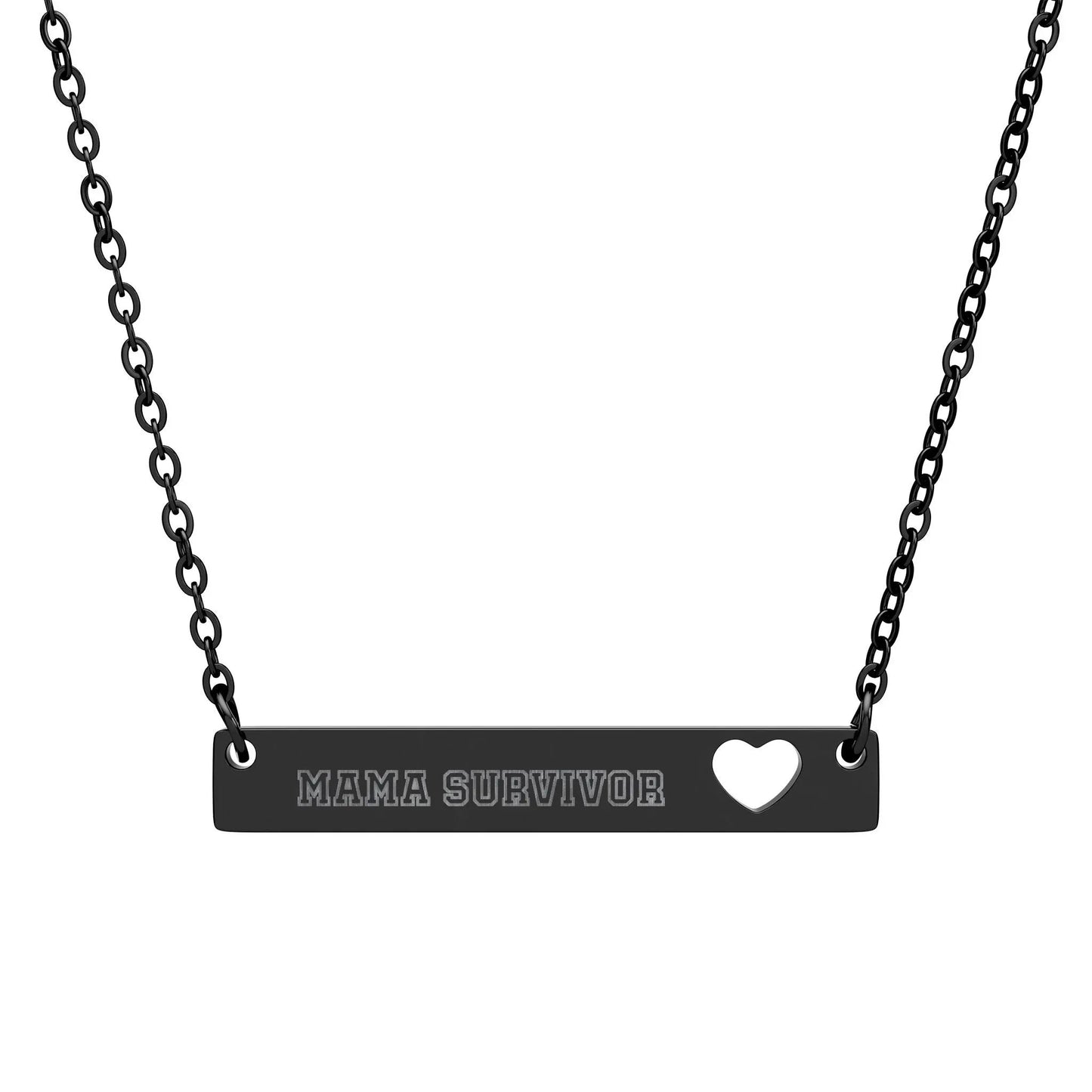 Personalized Cutout Heart Bar Necklace - Stitched For You Embroidery Co.
