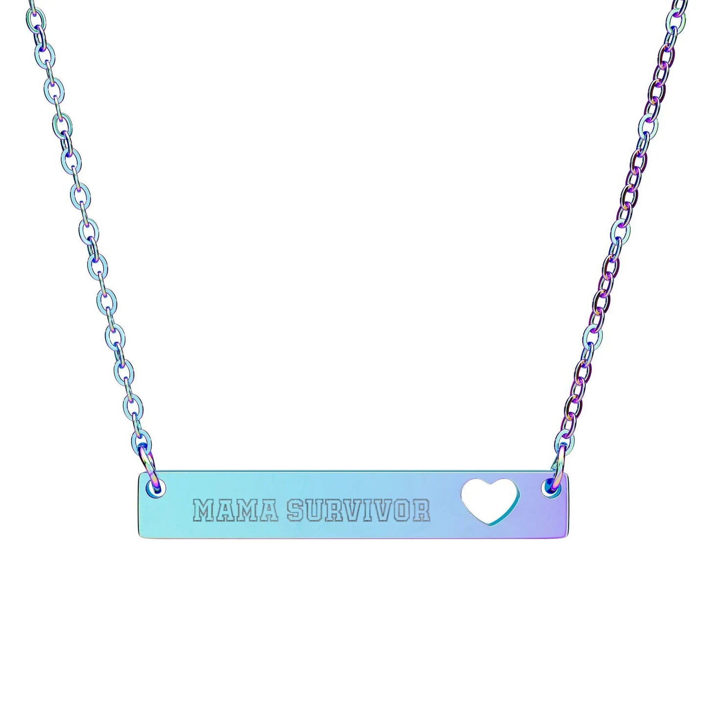Personalized Cutout Heart Bar Necklace - Stitched For You Embroidery Co.