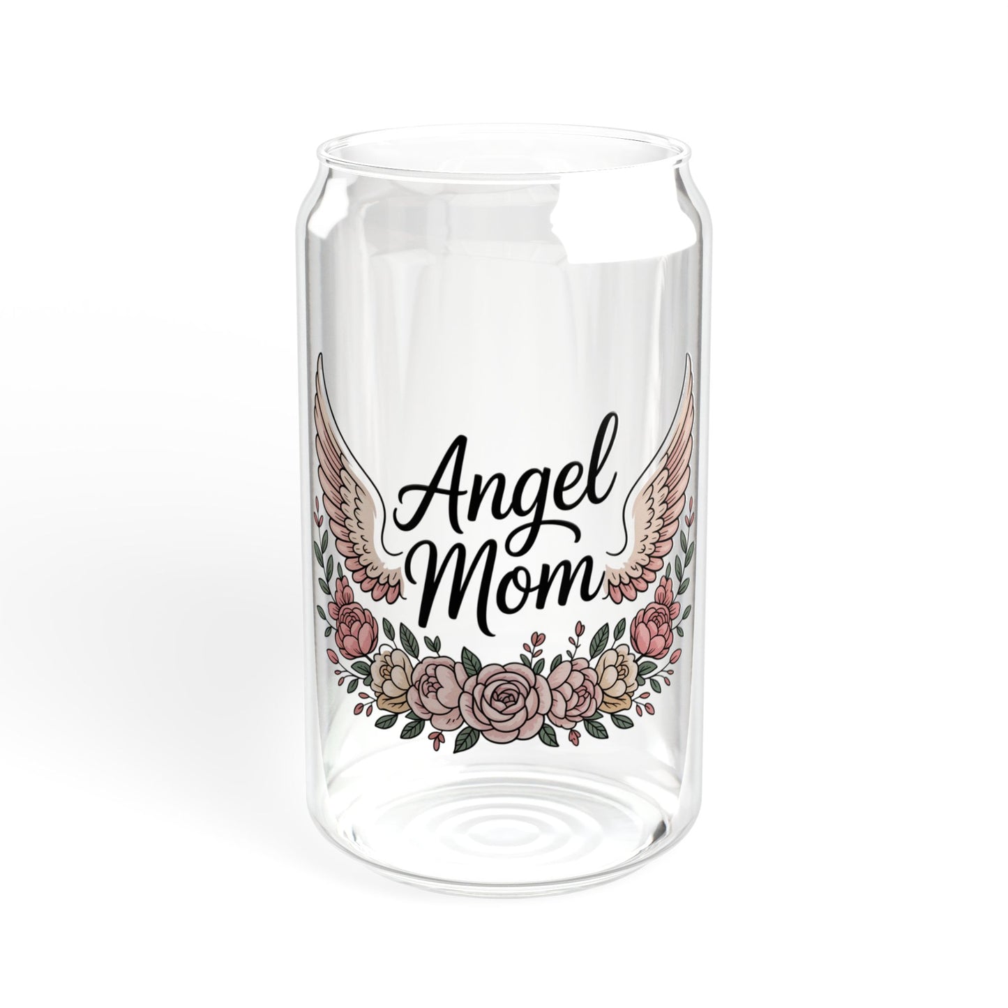 Glassware Sipper Cup For Angel Moms - Stitched For You Embroidery Co.