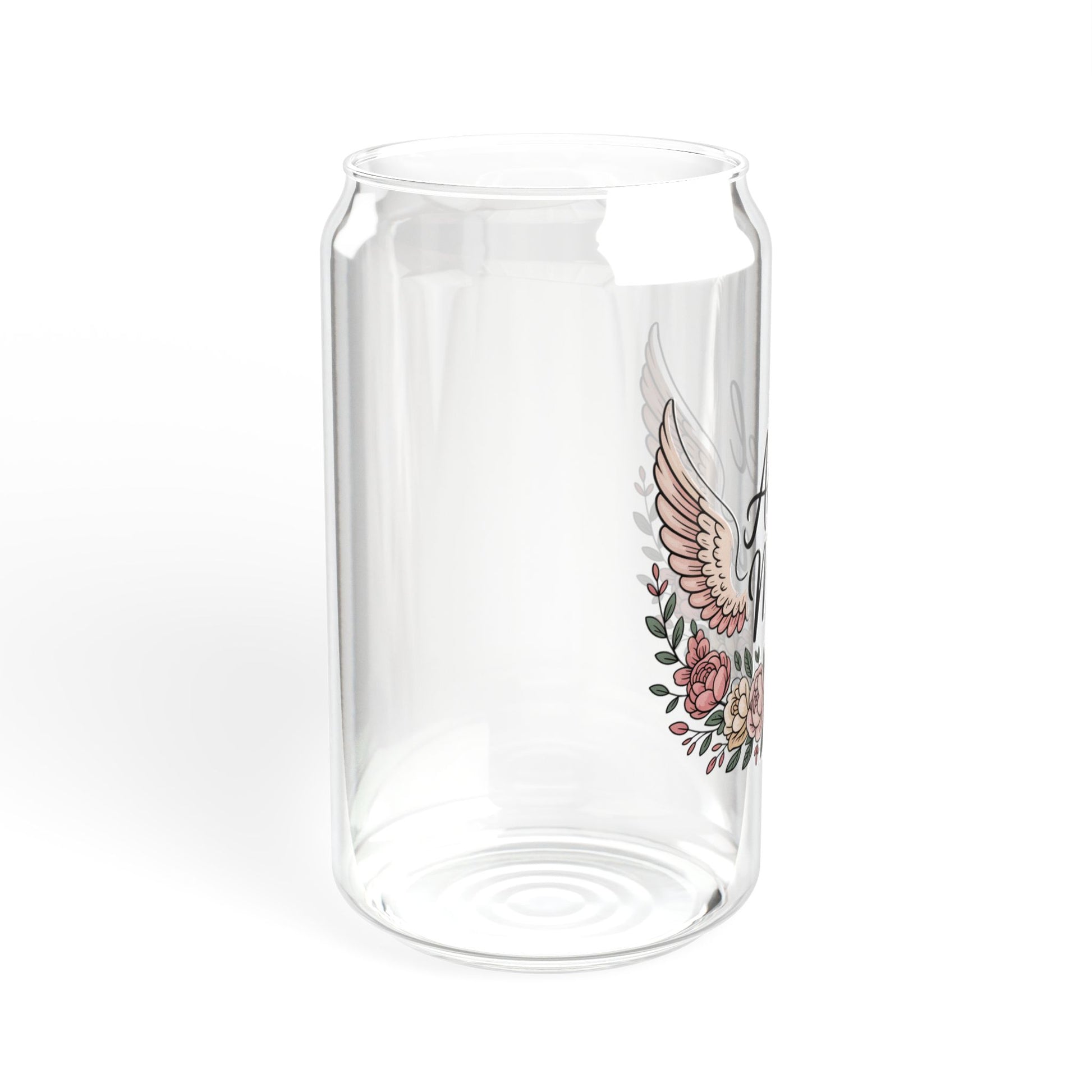 Glassware Sipper Cup For Angel Moms - Stitched For You Embroidery Co.