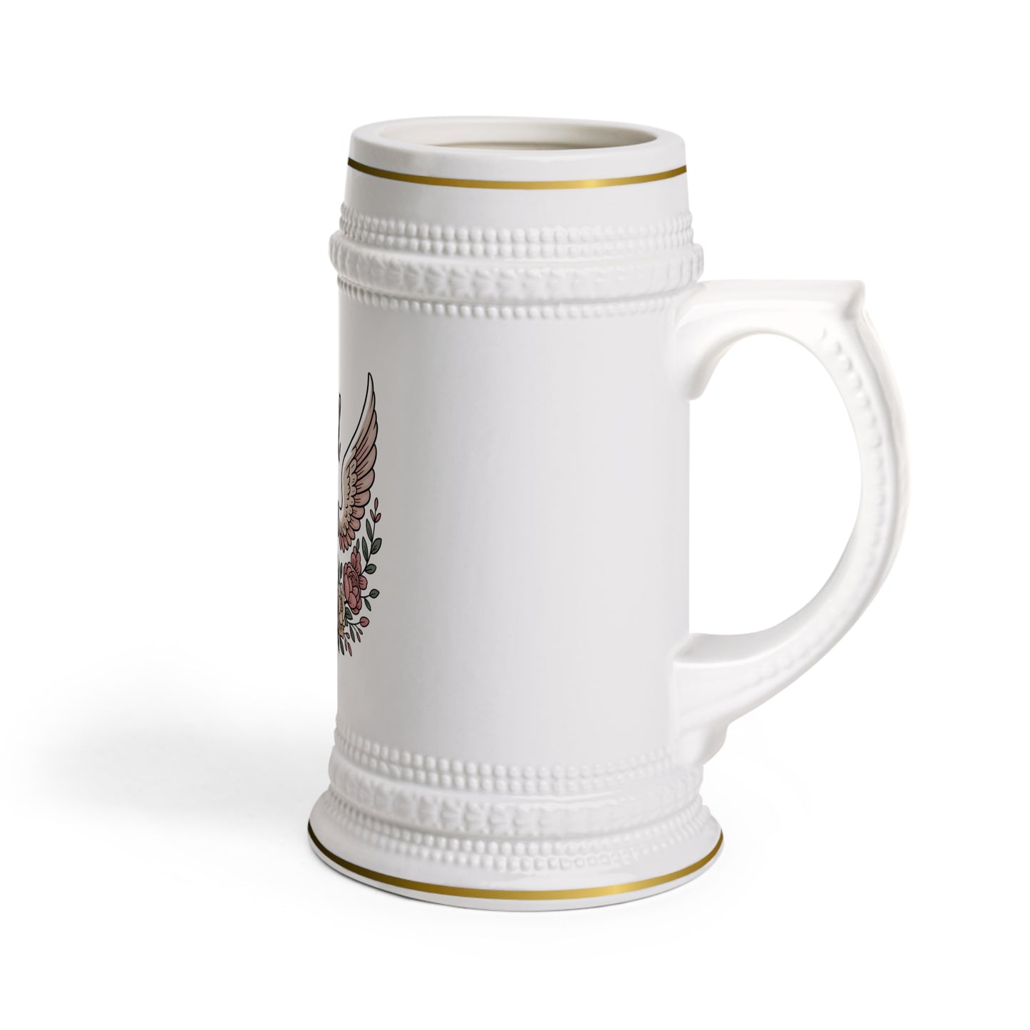 Beer Stein Mug For Angel Moms - Stitched For You Embroidery Co.
