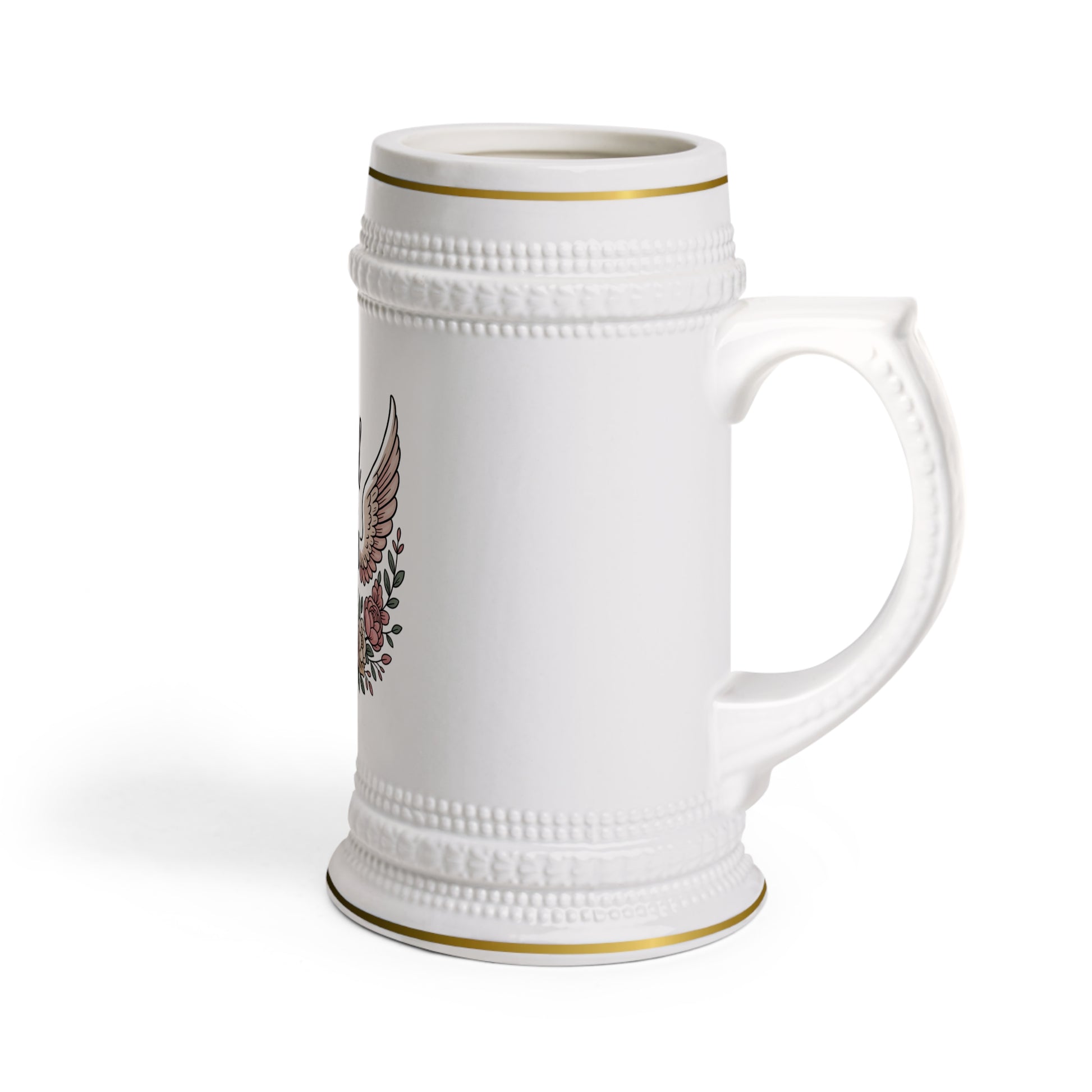 Beer Stein Mug For Angel Moms - Stitched For You Embroidery Co.