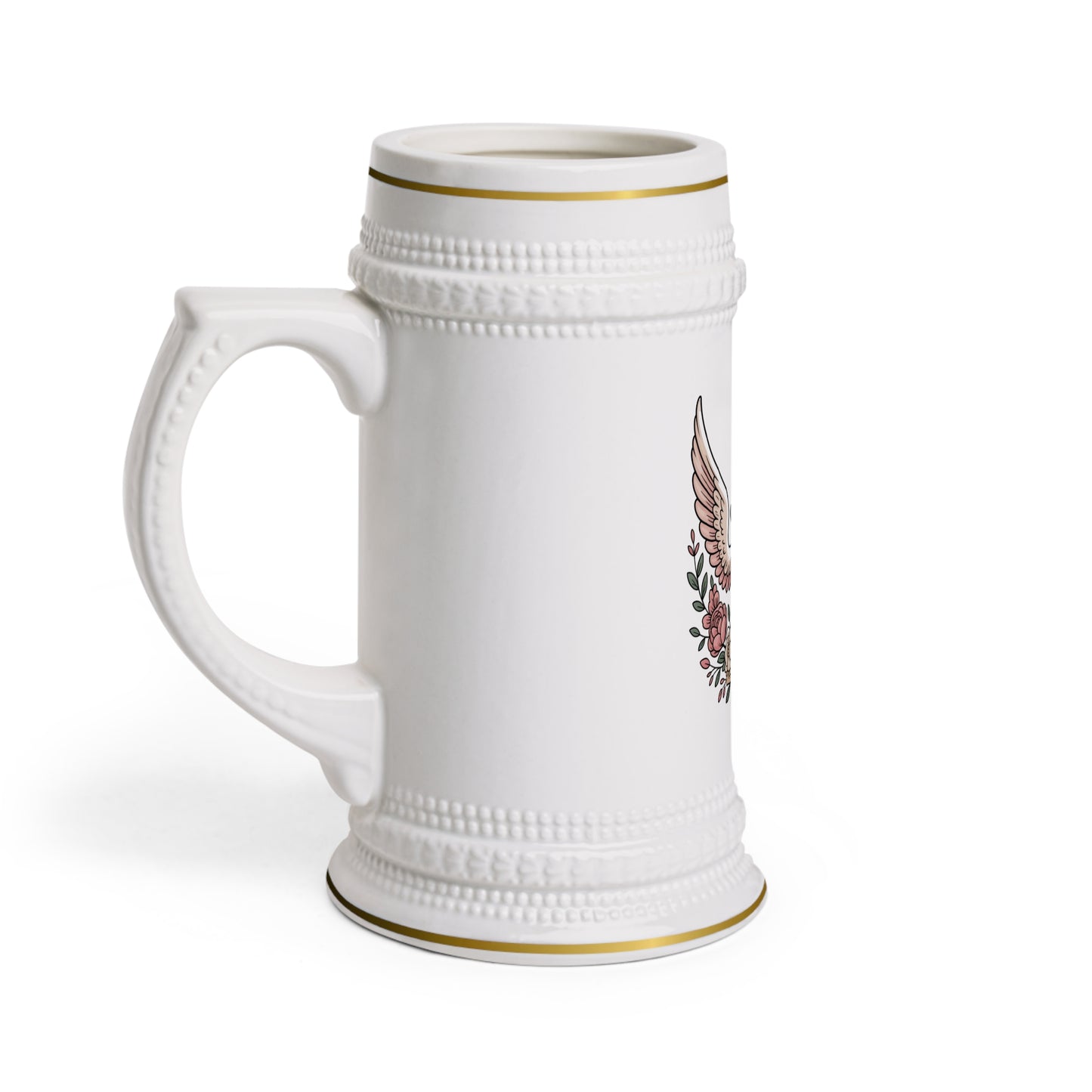 Beer Stein Mug For Angel Moms - Stitched For You Embroidery Co.