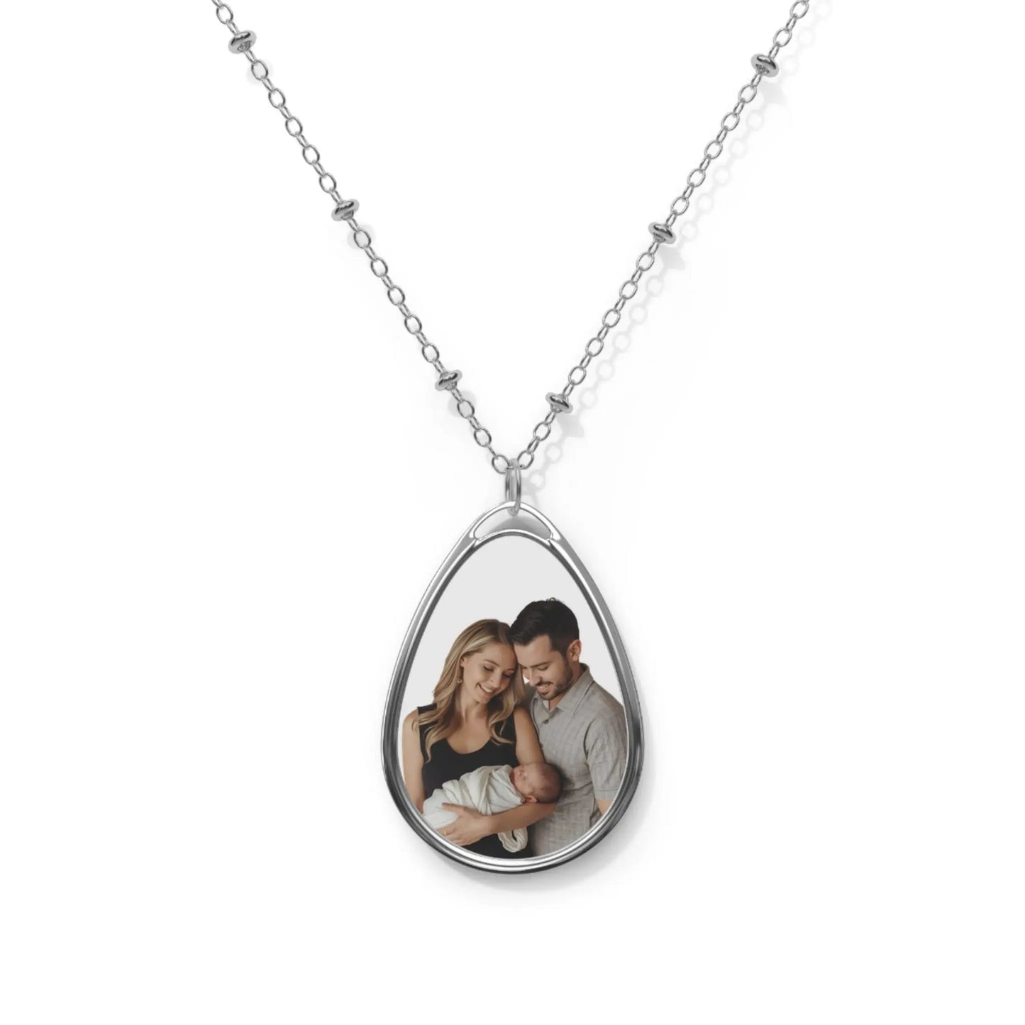 Custom Photo Oval Necklace - Stitched For You Embroidery Co.