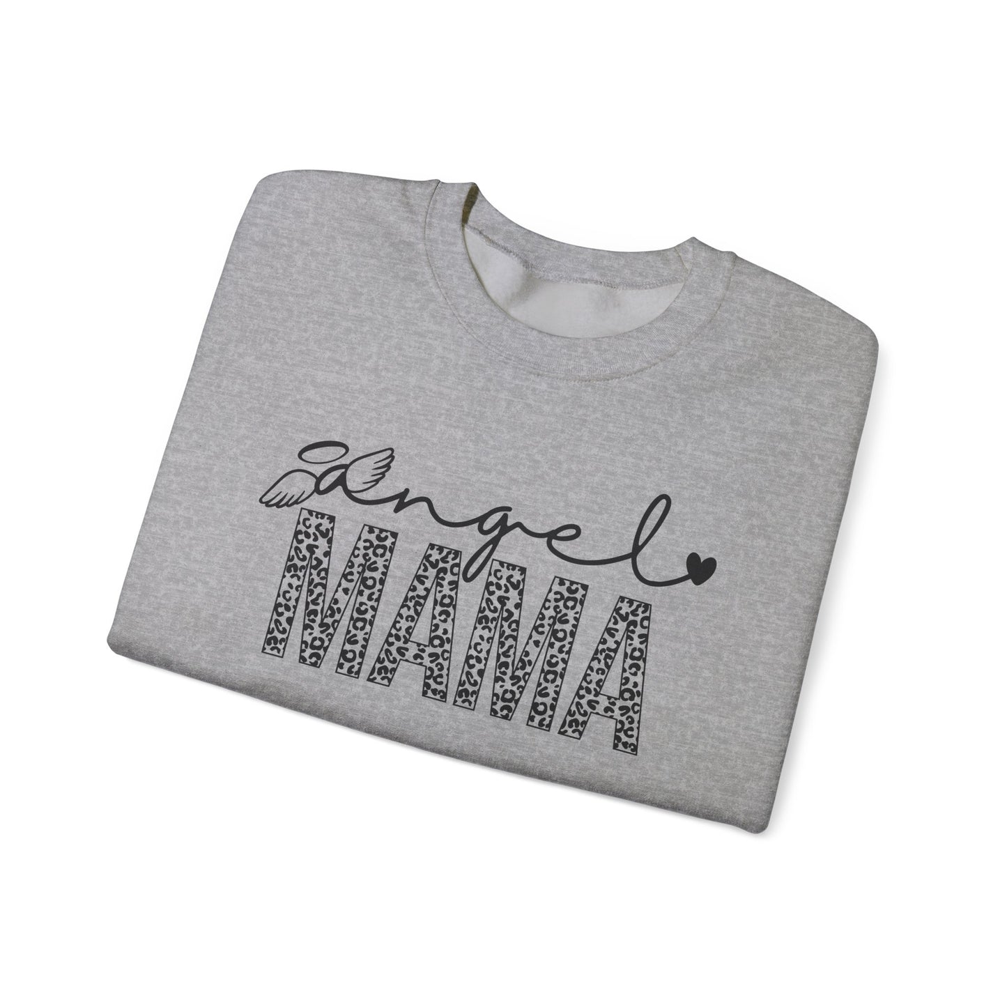angel mom sweatshirt | Angel Mama Heart & Leopard Crewneck Design