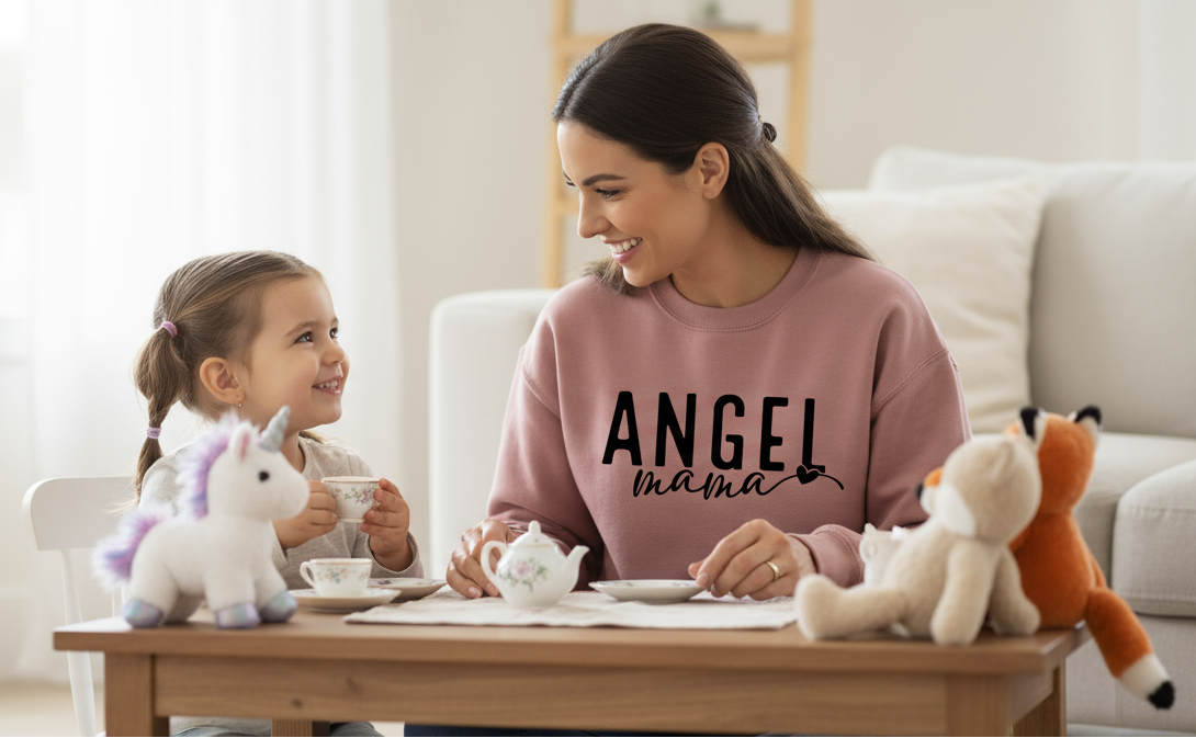 Angel Mama Mauve - Tea Party Square