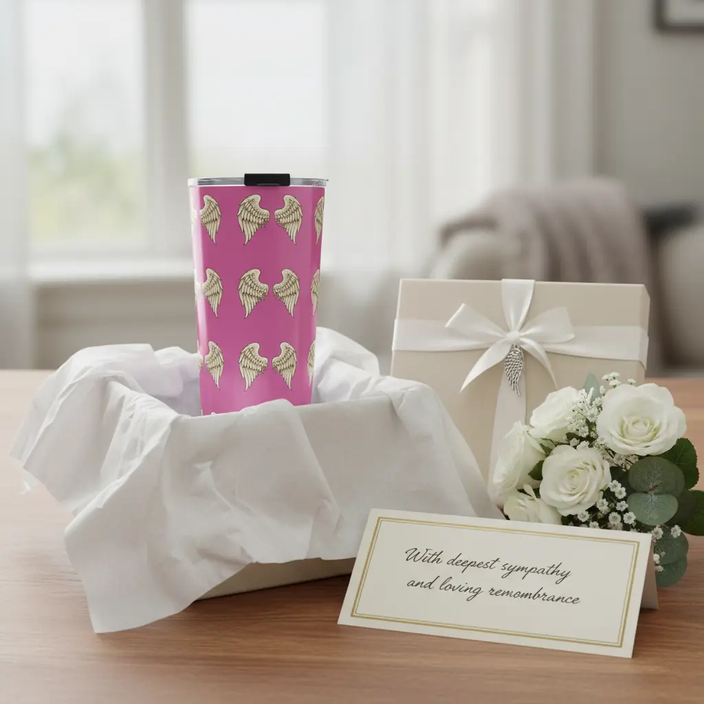 Angel wings tumbler gift wrapped