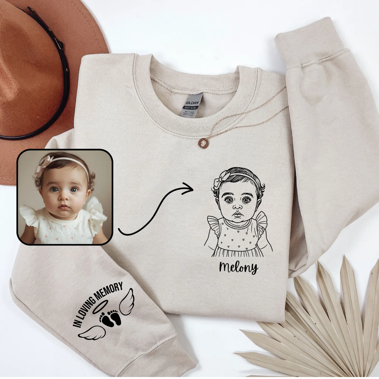 Embroidered Crewneck for Angel Moms Printify