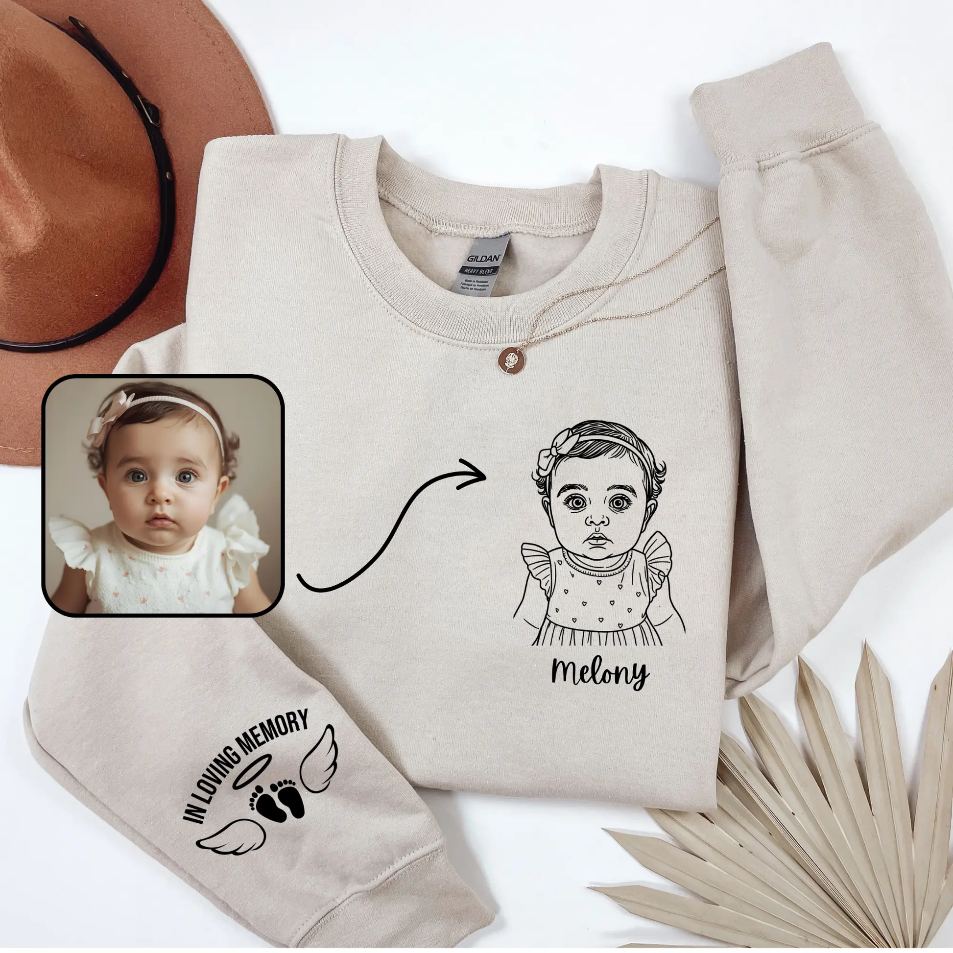 Embroidered Crewneck for Angel Moms Printify