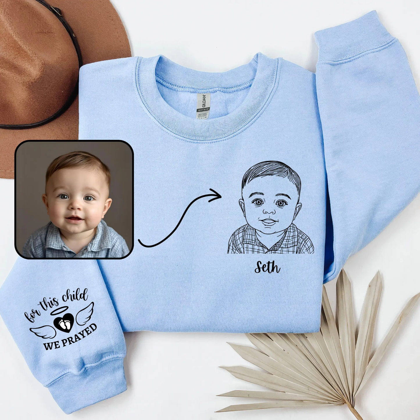 Embroidered Crewneck for Angel Moms Printify