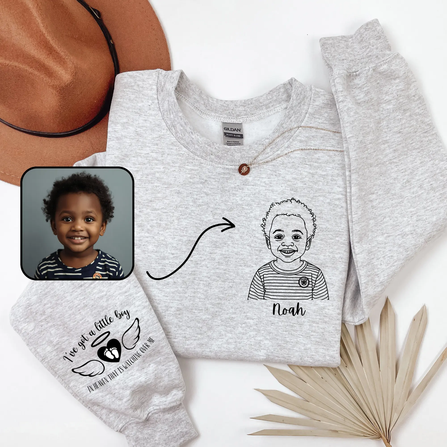 Embroidered Crewneck for Angel Moms Printify