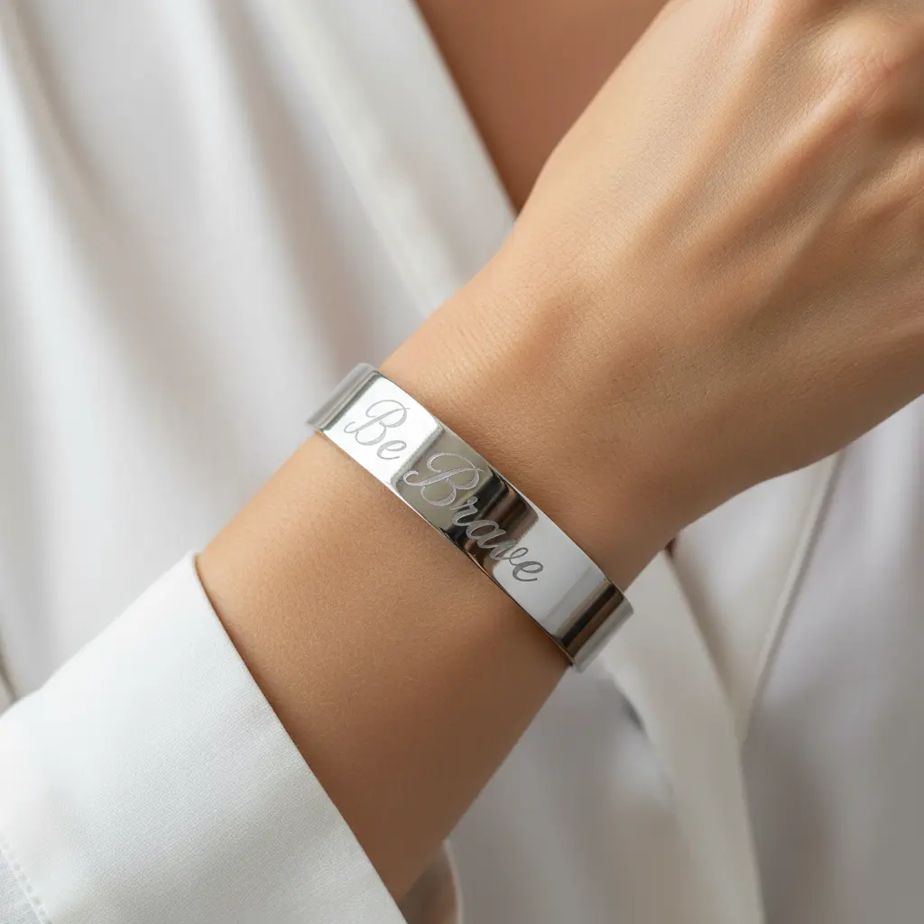 Be Brave Cuff Bracelet Close-Up