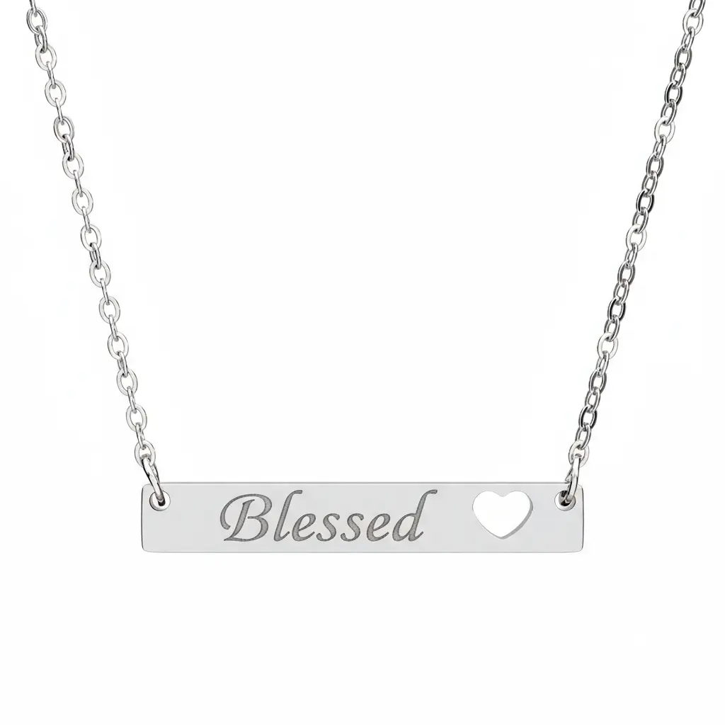 Blessed Heart Bar Necklace