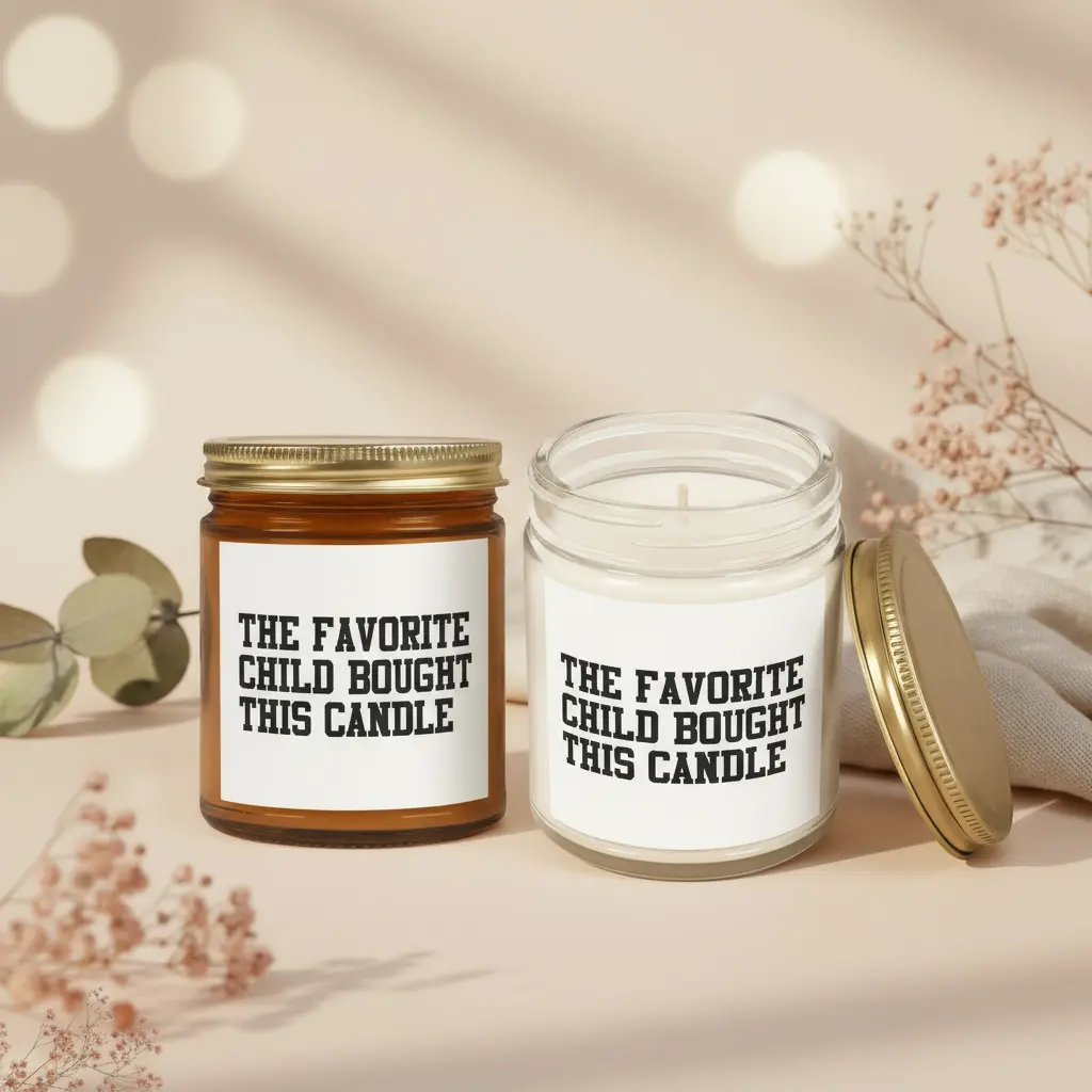 Both candles without lids with clear text