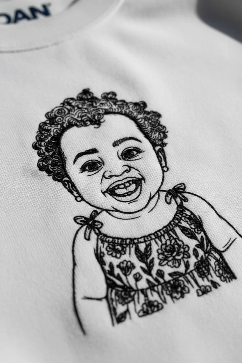 Close-up of custom embroidery detail