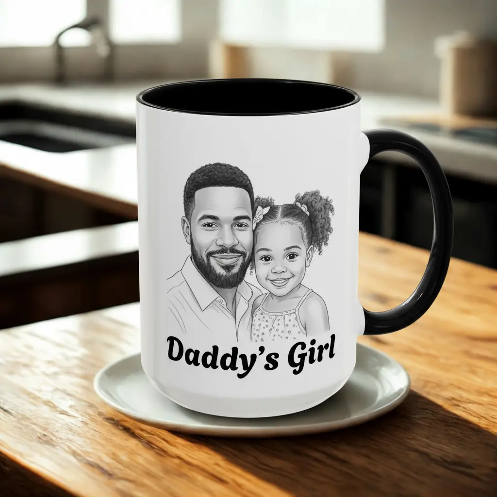 Daddy and daughter custom portrait