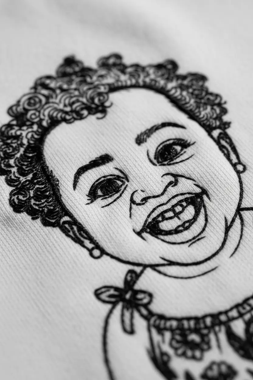 Extreme close-up of embroidery stitching