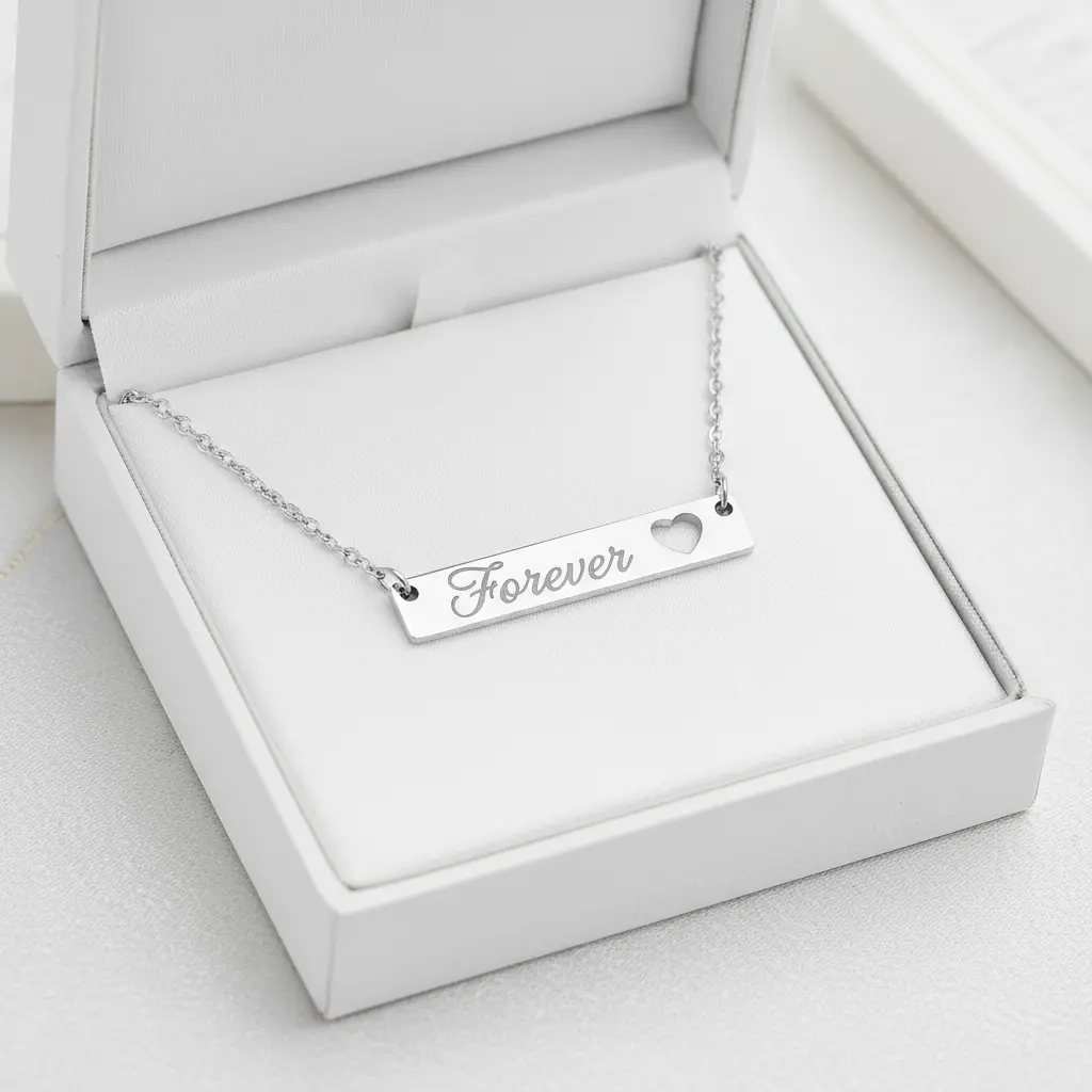 Forever Heart Bar Necklace