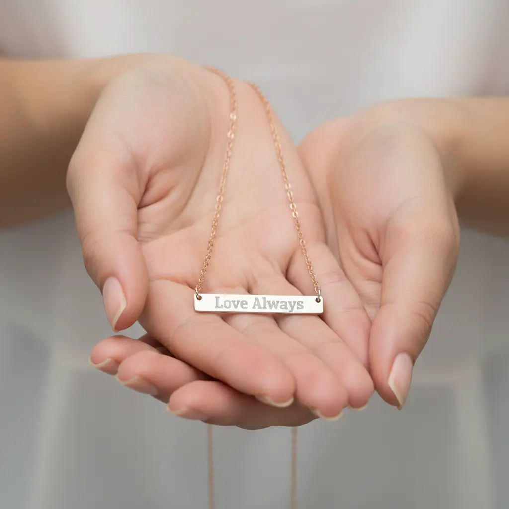 Love Always Bar Necklace Lifestyle