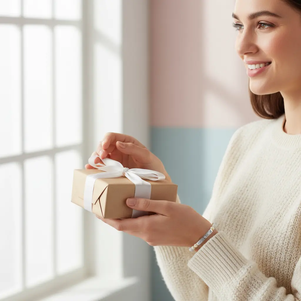 Angel Mom Natural Stone Stretch Bar Bracelet - Stitched For You Embroidery Co.