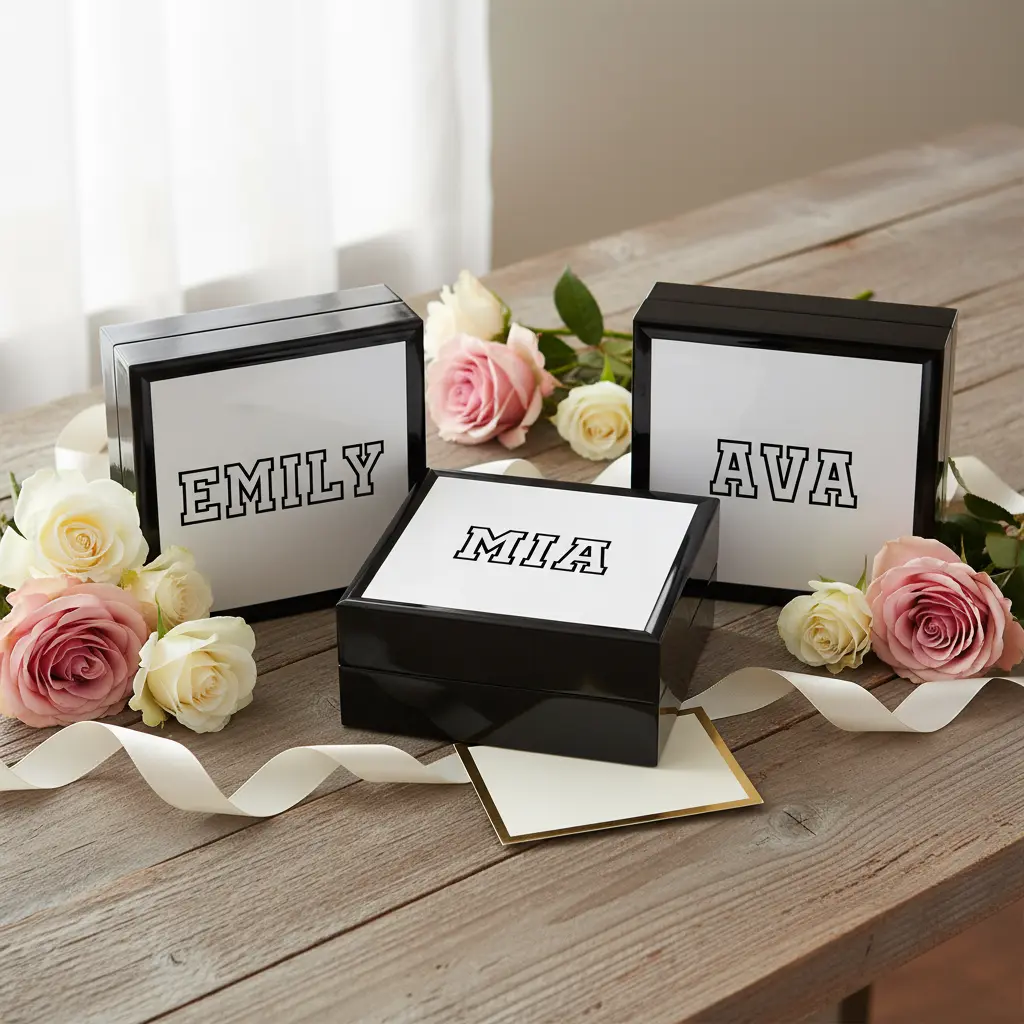 Personalized Jewelry Box – Custom Name or Message - Stitched For You Embroidery Co.