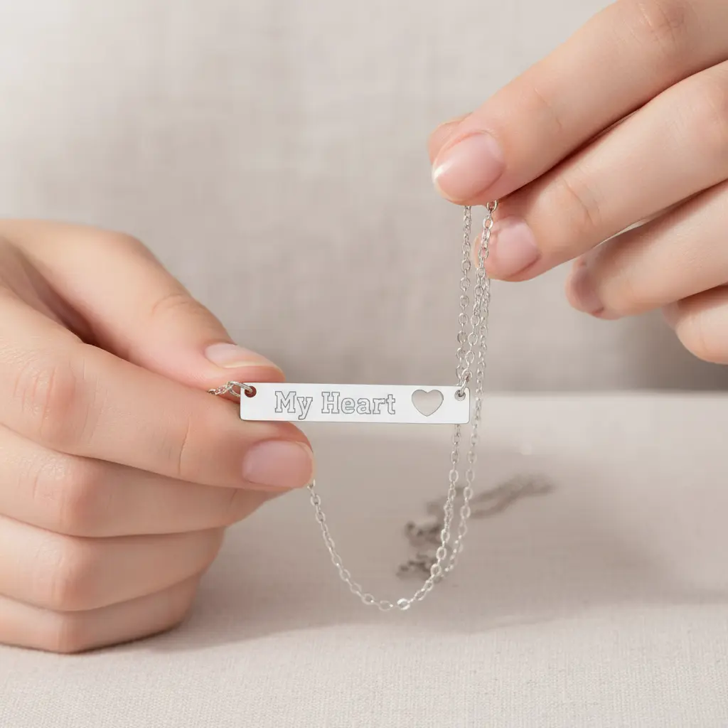 My Heart Bar Necklace Lifestyle