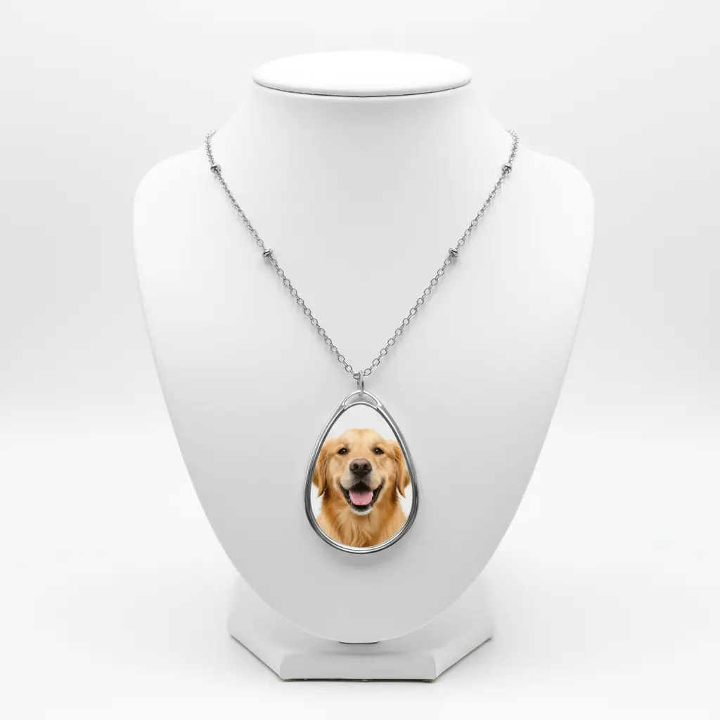 Pet Photo Necklace Silver