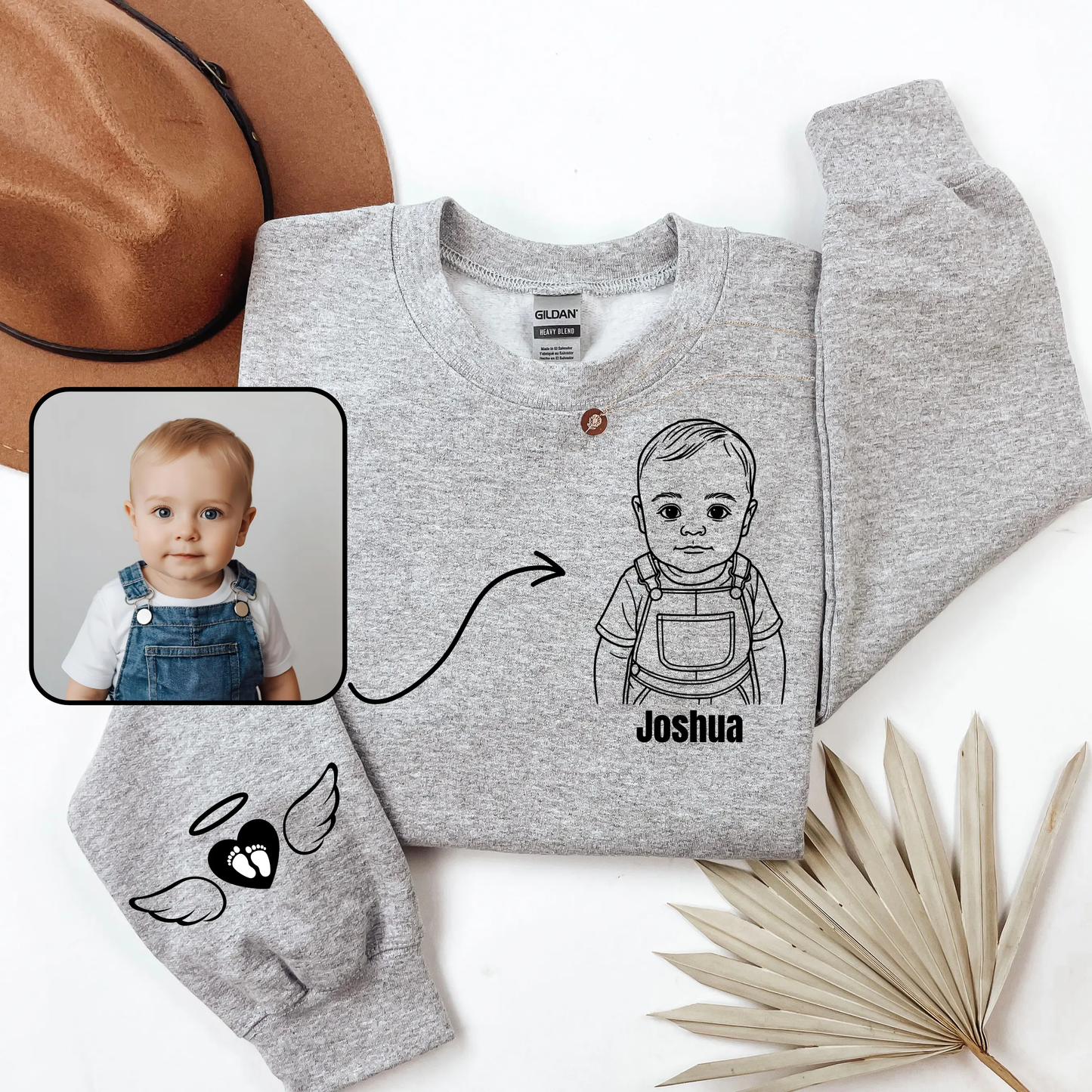 Embroidered Crewneck for Angel Moms Printify