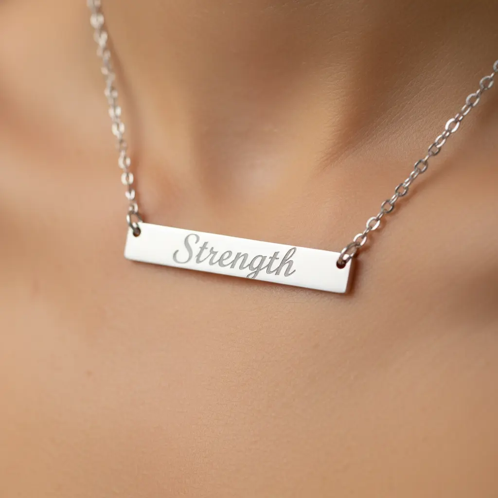 Strength Bar Necklace Close-Up