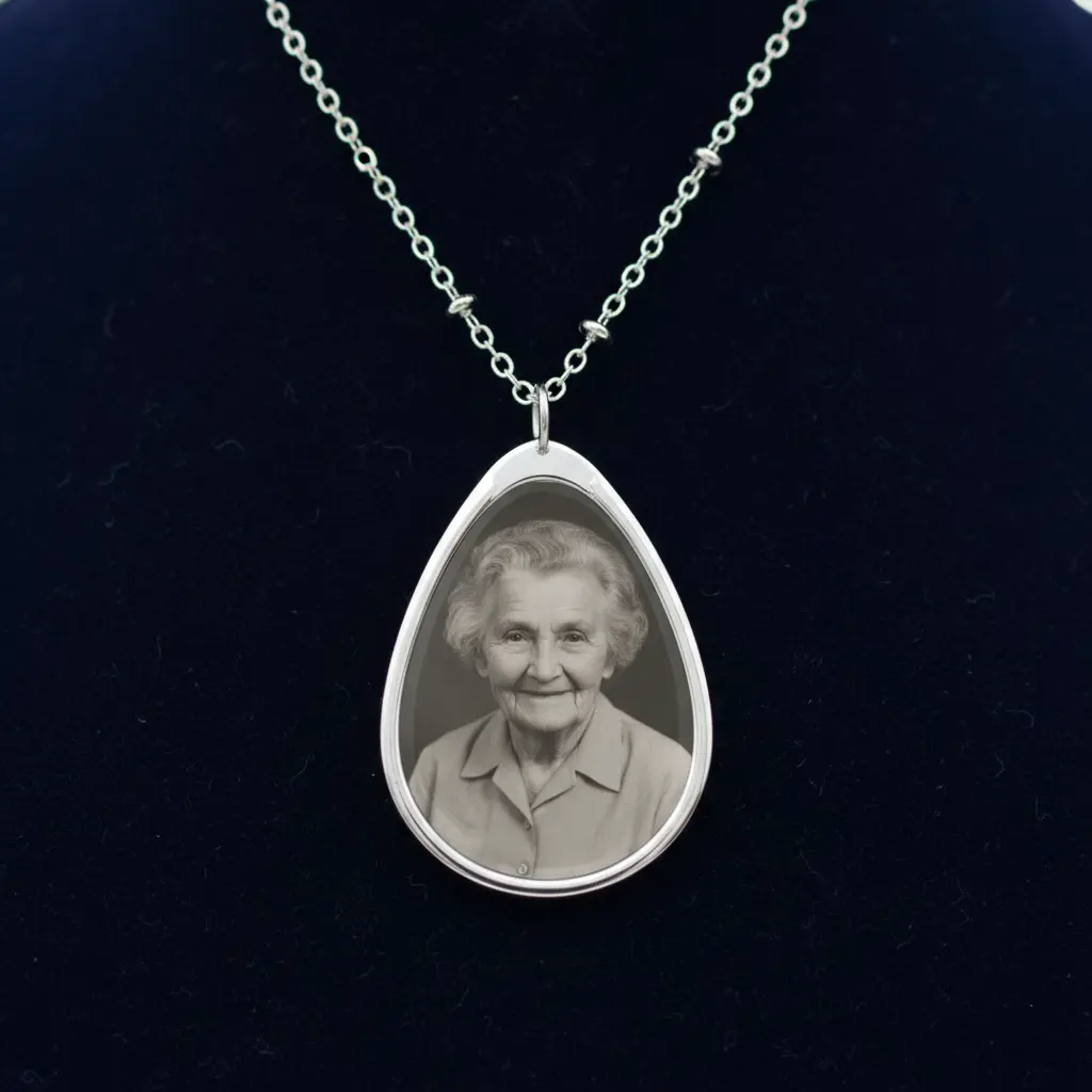 Vintage Photo Necklace Silver