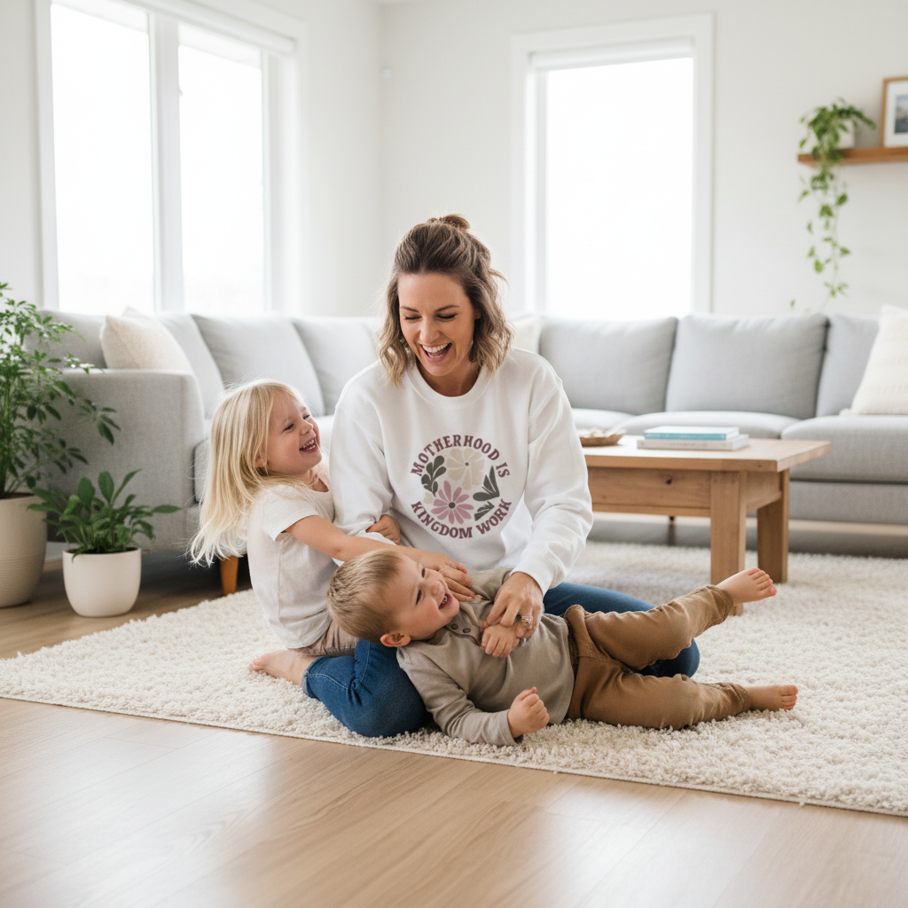 White Motherhood Sweatshirt - Family