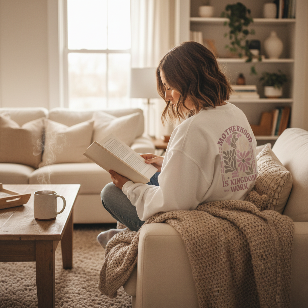 White Motherhood Sweatshirt - Reading